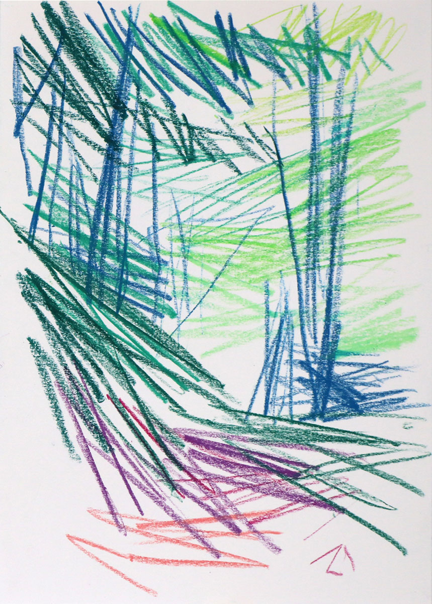 KlammWaldWeg, 202342 x 29,7 cm wax crayon on paper
