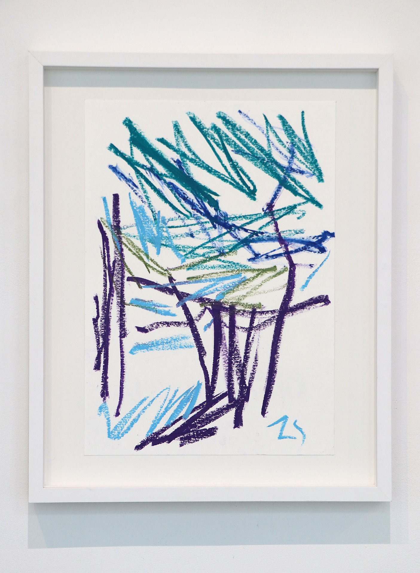 WienerWaldWeg, 202342 x 29,7 cm, framed in 50 x 40 cm; Oil stick on paper